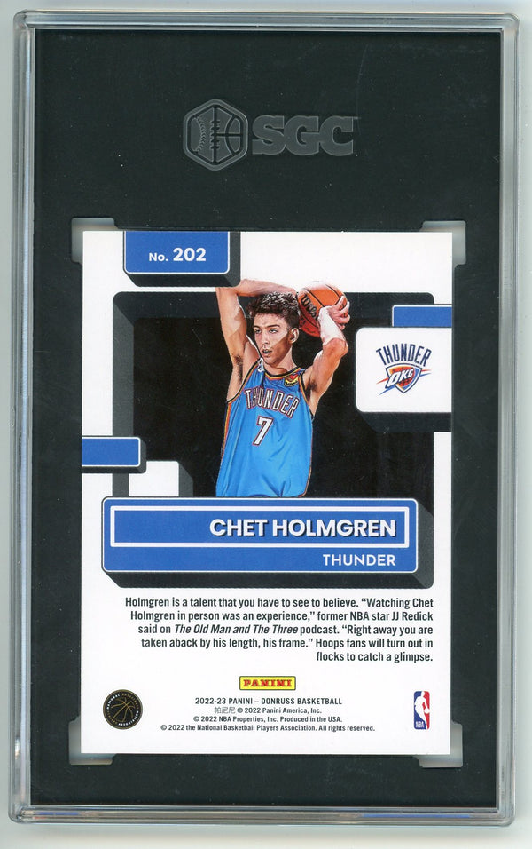 Chet Holmgren 2022-23 Panini Donruss Rated Rookie #202 SGC 10