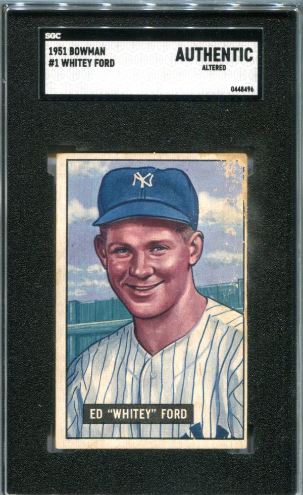 1951 #1  Bowman Whitey Ford Rookie SGC Authentic Card