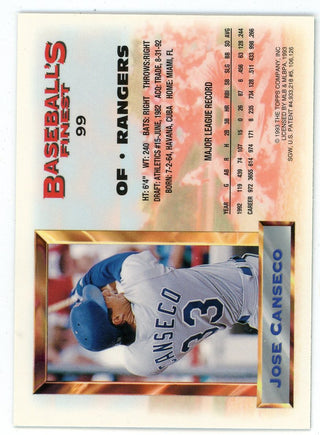 Jose Canseco 1993 Topps Baseball Finest All-Star #99