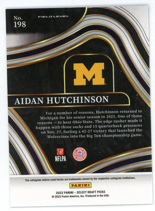 Aidan Hutchinson 2022 Panini Select Draft Picks #198
