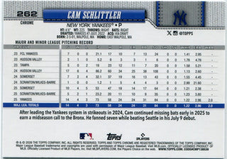 Cam Schlittler 2026 Topps Chrome RC #262