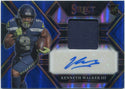 Kenneth Walker III 2022 Panini Select Autographed & Jersey Blue Prizm RC #RSM-KW 59/75