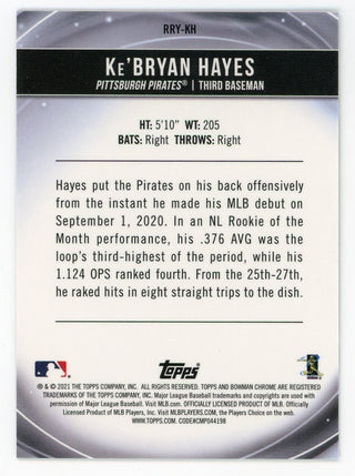 Ke'Bryan Hayes 2021 Topps Bowman Chrome Rookie Of The Year Favorite #RRY-KH Card