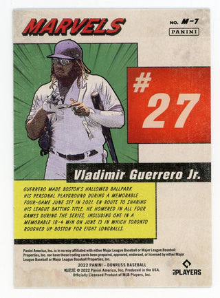 Vladimir Guerrero Jr. 2022 Panini Donruss #M-7 Card
