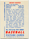 Mickey Mantle 1996 Topps Mickey Mantle Commemorative Set Card #1