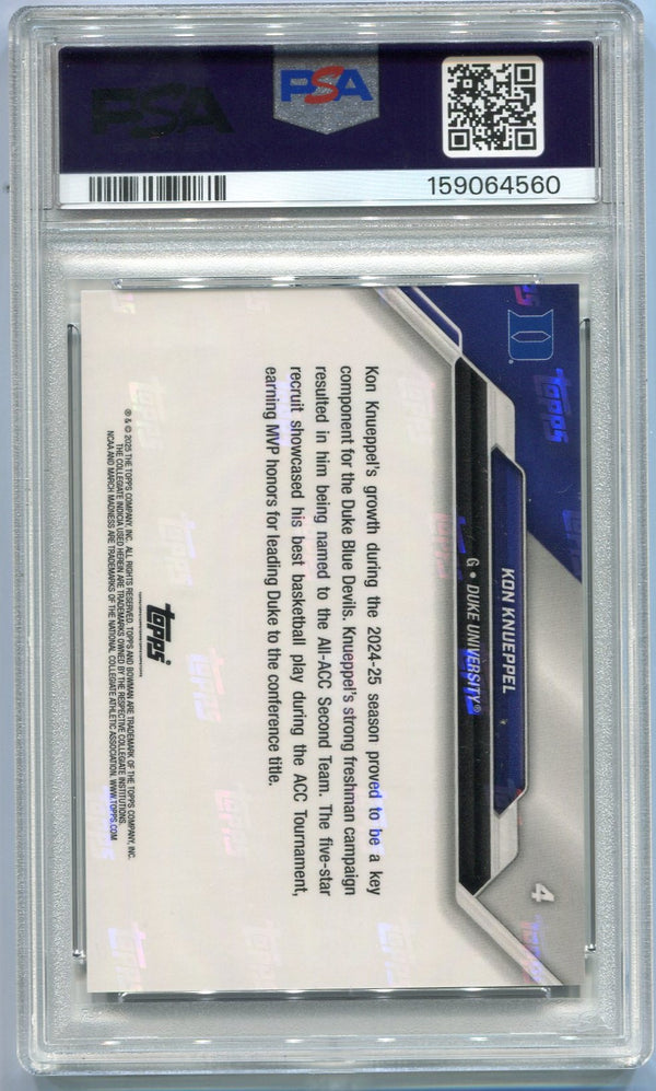 Kon Knueppel 2024 - 2025 Bowman Now U March Madness Card #4 PSA Graded 10