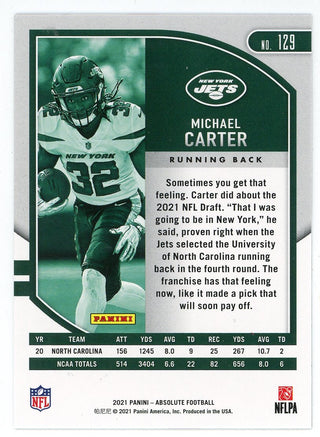 Michael Carter 2021 Panini Absolute Rookie Card #129