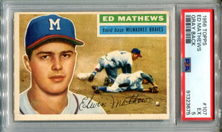 Ed Matthews 1956 Topps #107 Gray Back PSA EX 5 Card