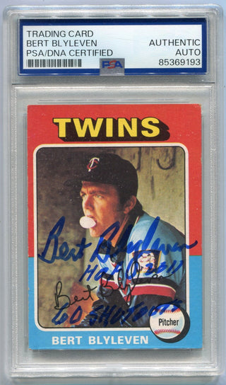 Bert Blyleven 1975 Topps Autographed Card #30 PSA/DNA Certified