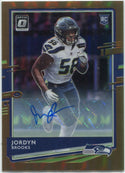 Jordyn Brooks 2020 Panini Donruss Optic Autographed Bronze Prizm RC #107