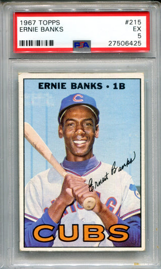 Ernie Banks 1967 Topps #215 PSA EX 5 Card