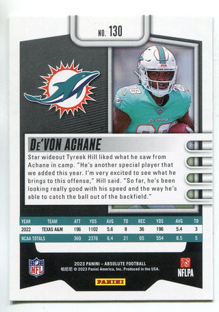 De'Von Achane 2023 Panini Absolute Football Rookie Card #130