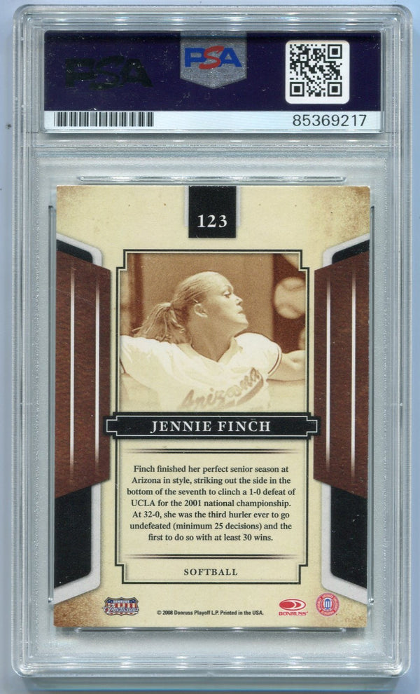 Jennie Finch 2008 Donruss Playoff Autographed Card #123 PSA/DNA Certified