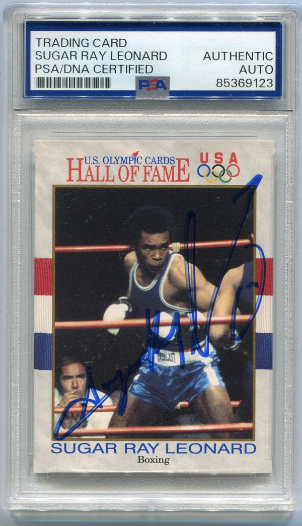 Sugar Ray Leonard Autographed Trading Card PSA/DNA Certified
