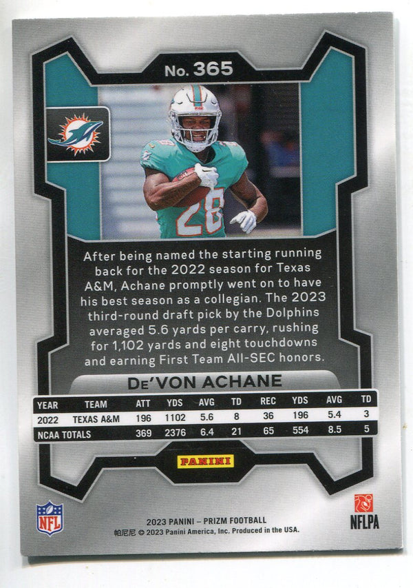 De'Von Achane 2023 Panini Prizm Rookie Card #365