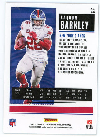 Saquon Barkley 2020 Panini Contender's Optic Season Ticket #44