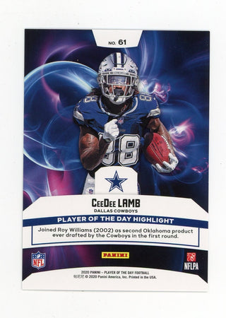 Cee Dee LAMB 2020 PANINI PLAYER OF THE DAY RC ROOKIE #61 Dallas Cowboys