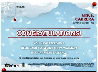 Miguel Cabrera Topps Jersey Card 2020