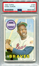 Hank Aaron 1969 Topps #100 Card PSA VG-EX 4 Card