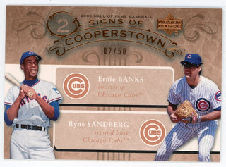 Ernie Banks/ Ryne Sandberg 2005 Upper Deck HOF Signs of Cooperstown #BS