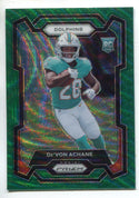 De'Von Achane 2023 Panini Prizm Green Wave Rookie Card #365