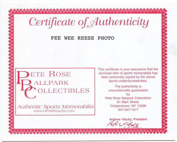 Pee Wee Reese Autographed 8x10 Photo (JSA)