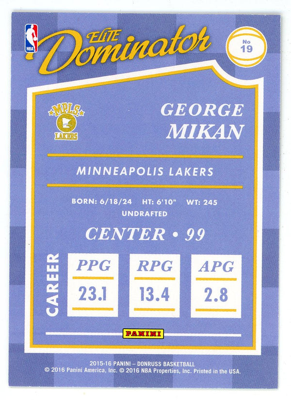 George Mikan 2015-16 Panini Donruss The Dominator #19