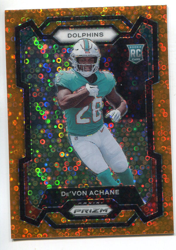 De'Von Achane 2023 Panini Prizm Orange Disco Rookie Card #365