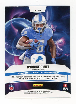 D'Andre Swift 2020 Panini Rookie #69 Card