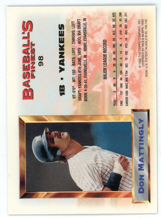 Don Mattingly 1993 Topps Baseball's Finest All-Star #98