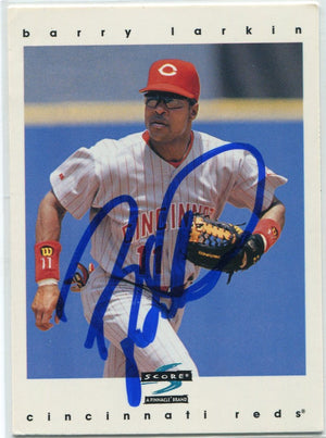 Barry Larkin 1996 Pinnacle Autographed Card JSA Certified