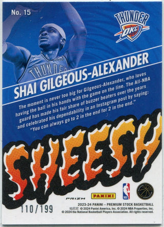 Shai Gilgeous-Alexander 2023 - 2024 Panini Premium Stock Seismic Prizm Card #15 110/199