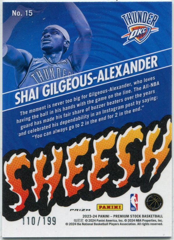 Shai Gilgeous-Alexander 2023 - 2024 Panini Premium Stock Seismic Prizm Card #15 110/199