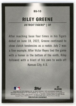 Riley Greene 2023 Topps Bowman Chrome Spotlight BS-10 Card