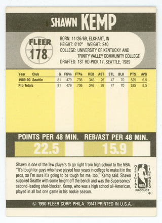 Shawn Kemp 1990 Fleer #178