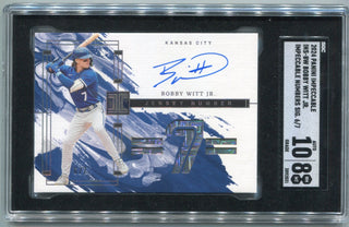 Bobby Witt Jr 2024 Panini Impeccable Autographed Card #INS-BW 6/7 SGC Graded 8/10
