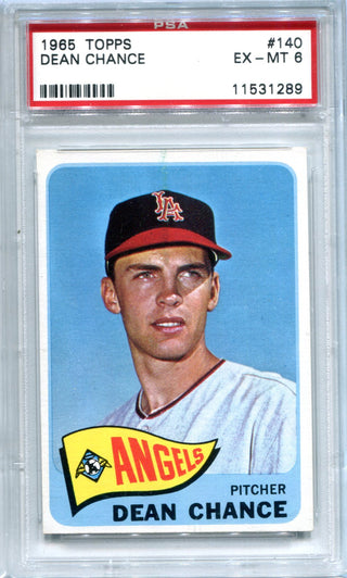 Dean Chance  1965 Topps #140 PSA EX-MT 6 Card