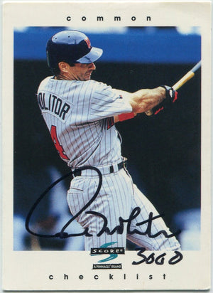 Paul Molitor 1996 Score Autographed Card W/3000 Inscription JSA Certified