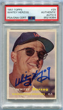 Whitey Herzog 1957 Topps Autographed Card #29 PSA/DNA Certified
