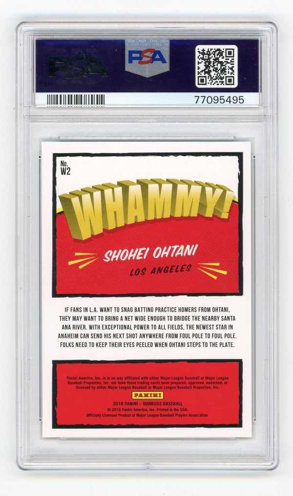 Shohei Ohtani 2018 Panini Donruss Whammy! #W2 Card PSA 10