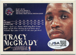 Tracy McGrady 1998 - 1999 Skybox Autographed Card JSA Certified