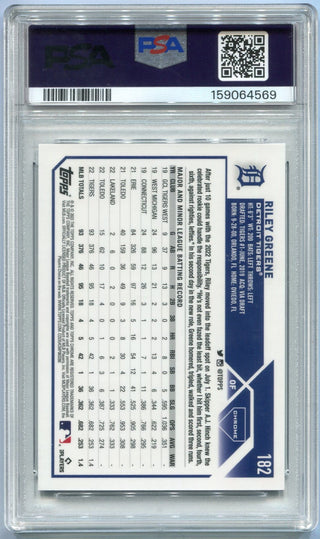 Riley Greene 2023 Topps Chrome Logofractor Purple Refractor RC #182 233/250 PSA Graded 10