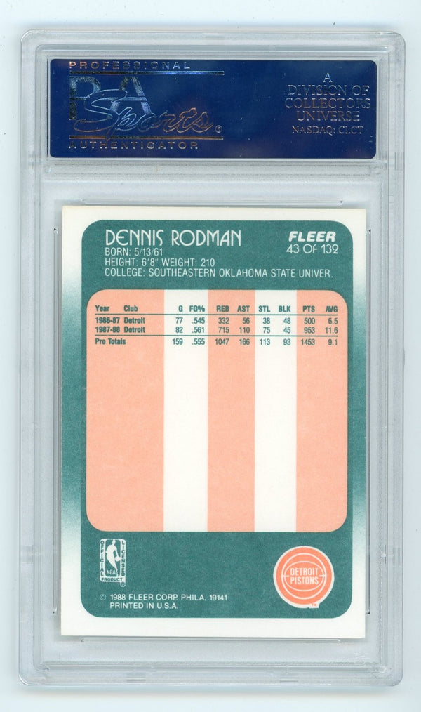 Dennis Rodman 1988 Fleer Autographed #43 Card (PSA/DNA)