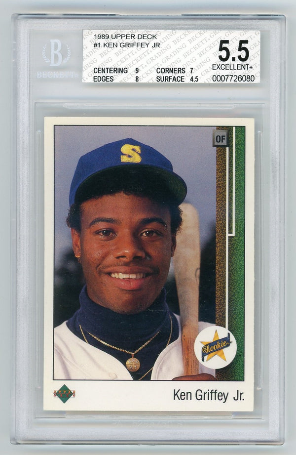 Ken Griffey jr. 1989 Upper Deck #1 Card BGS 5.5