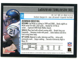 LaDainian Tomlinson 2001 Bowman Rookie Card