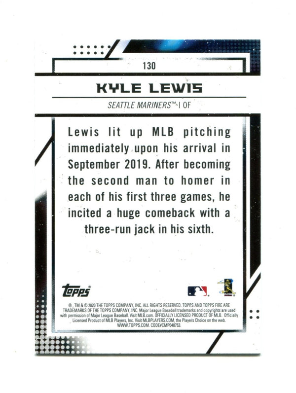 Kyle Lewis 2020 Topps Yellow FIR #130 Card