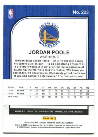 Jordan Poole Panini NBA Hoops Premium Stock 2019