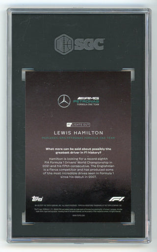 Lewis Hamilton 2021 Topps F1 Lights Out Card (SGC 10)