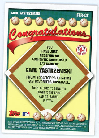 Carl Yastrzemski 2004 Topps Fan Favorites Bat Relic #FFR-CY