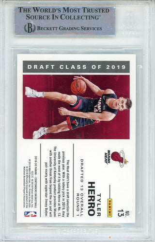 Tyler Herro Autographed 2019-20 Panini Contenders Draft Class Contenders Rookie Card #13 (BGS)